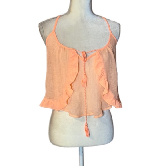Lush Tops - ⭐️3 For $25 Lush Peach Ruffle Women's Top